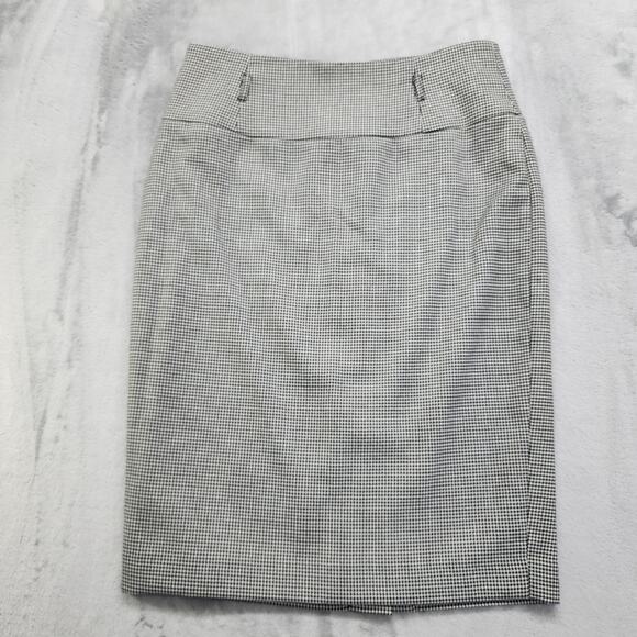 Laura Petites Skirt Size 6P Black White Houndstooth Pencil High Waist Back Zip - Picture 1 of 9